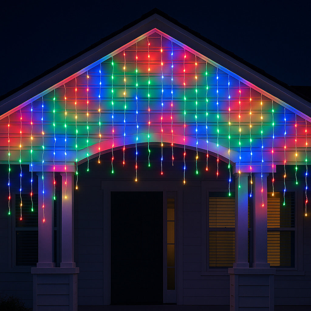 Cascata Natal 400/200/100 Lâmpadas LED 8 Funções – Fio Branco Pisca Pisca V8 para Decoração