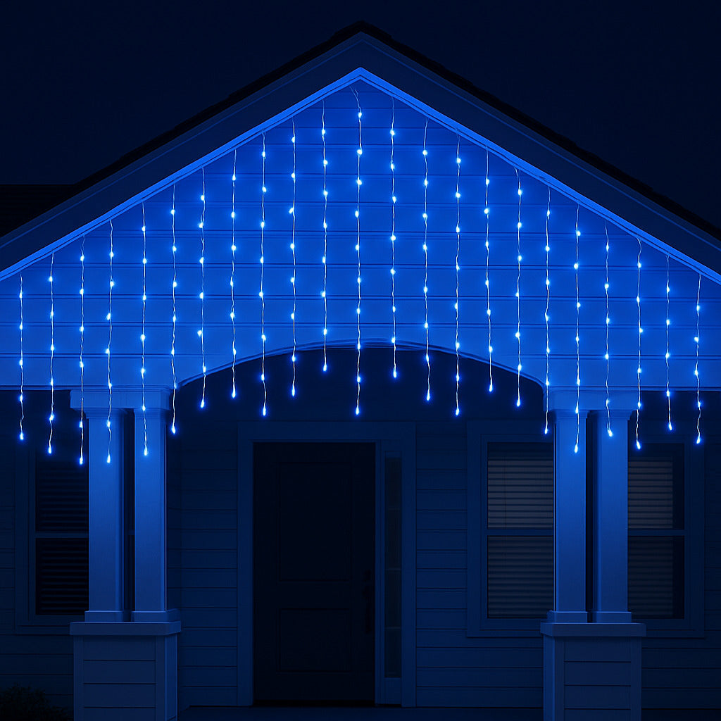 Cascata Natal 400/200/100 Lâmpadas LED 8 Funções – Fio Branco Pisca Pisca V8 para Decoração