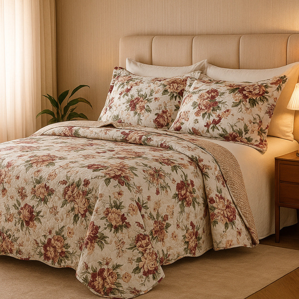 Kit Colcha Cobre Leito 300 Fios Itália Dupla Face com Porta Travesseiro Aba Americana – King, Queen, Casal e Solteiro