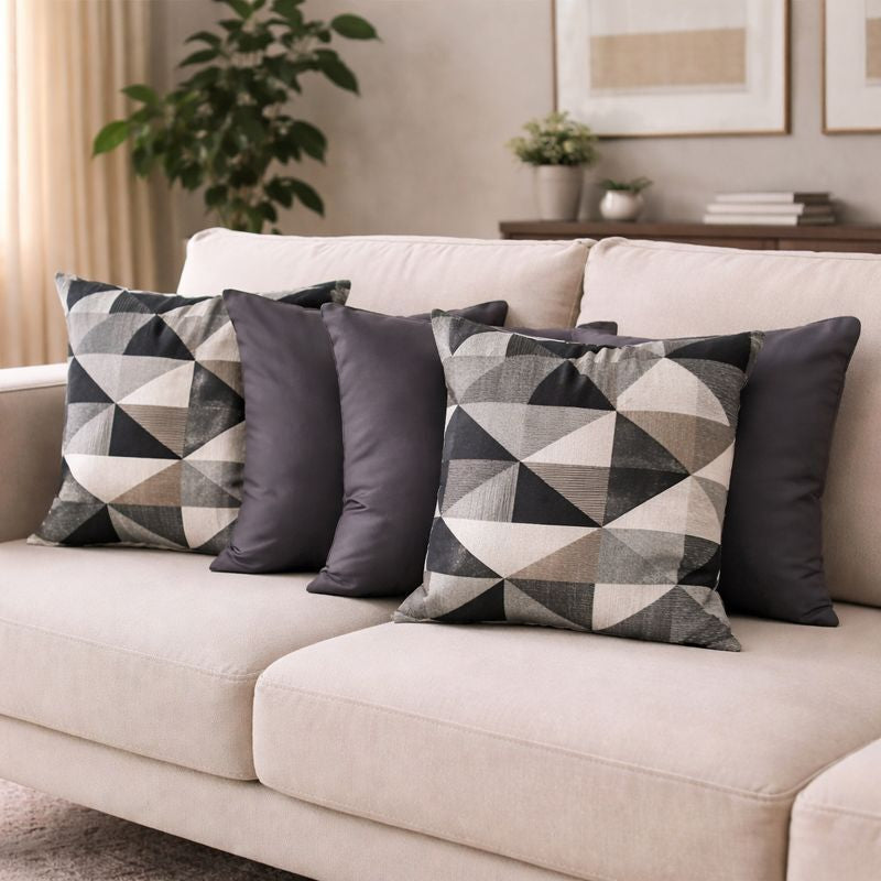 04 Almofadas Cheias Estampadas Modernas Decorativas 50x50 com Enchimento