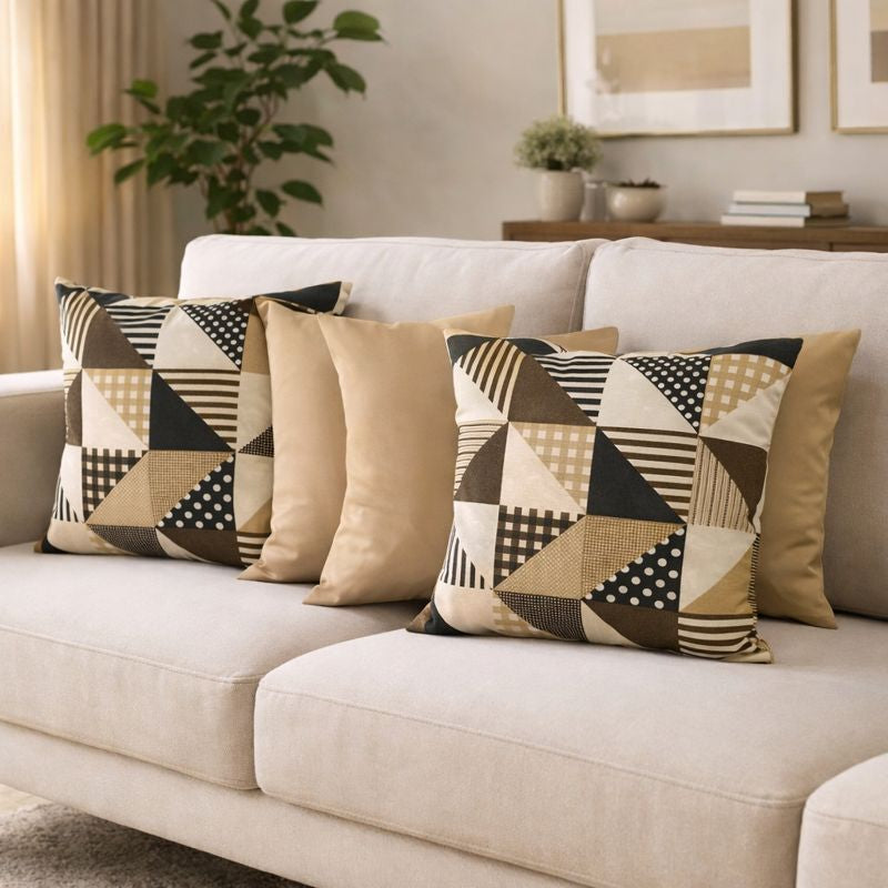 04 Almofadas Cheias Estampadas Modernas Decorativas 50x50 com Enchimento