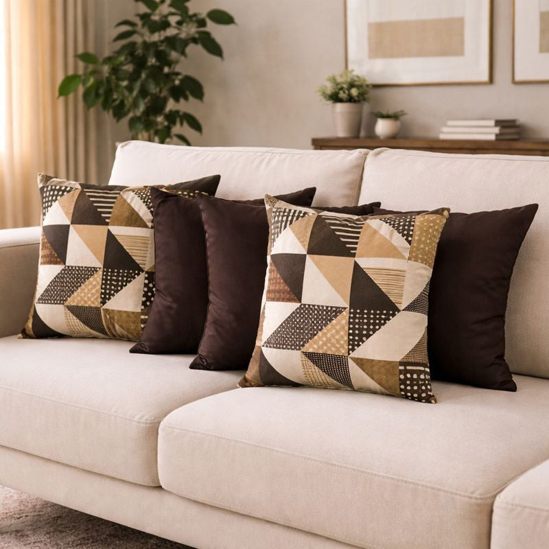 04 Almofadas Cheias Estampadas Modernas Decorativas 50x50 com Enchimento