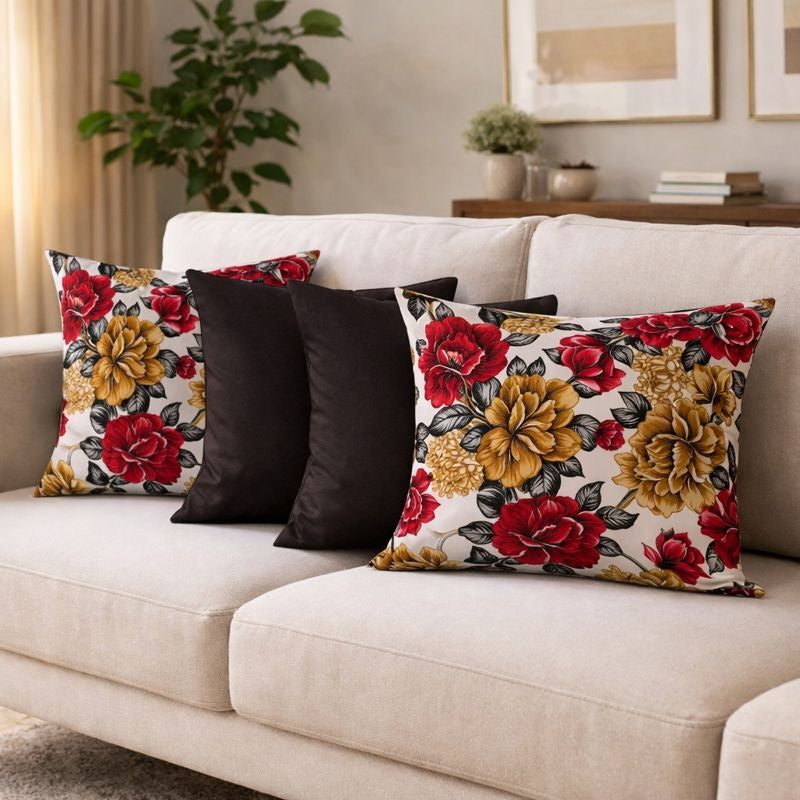 04 Almofadas Cheias Estampadas Modernas Decorativas 50x50 com Enchimento