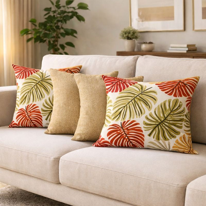 04 Almofadas Cheias Estampadas Modernas Decorativas 50x50 com Enchimento