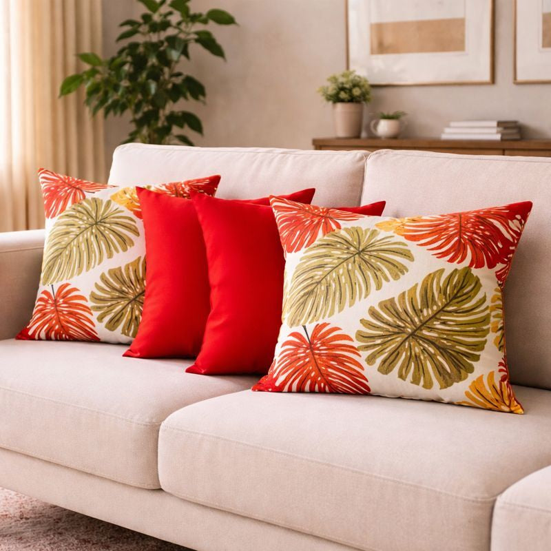 04 Almofadas Cheias Estampadas Modernas Decorativas 50x50 com Enchimento