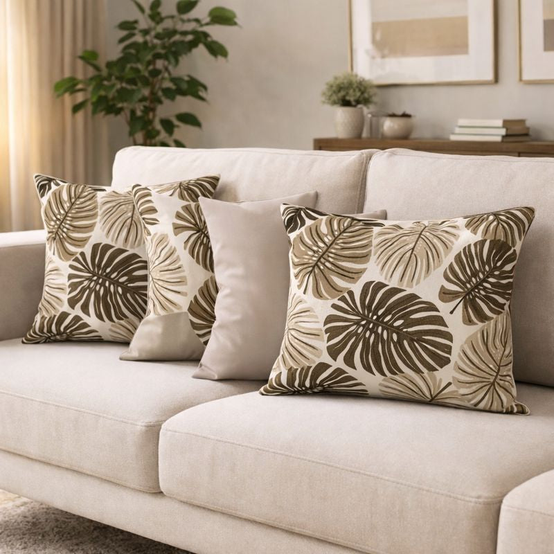 04 Almofadas Cheias Estampadas Modernas Decorativas 50x50 com Enchimento