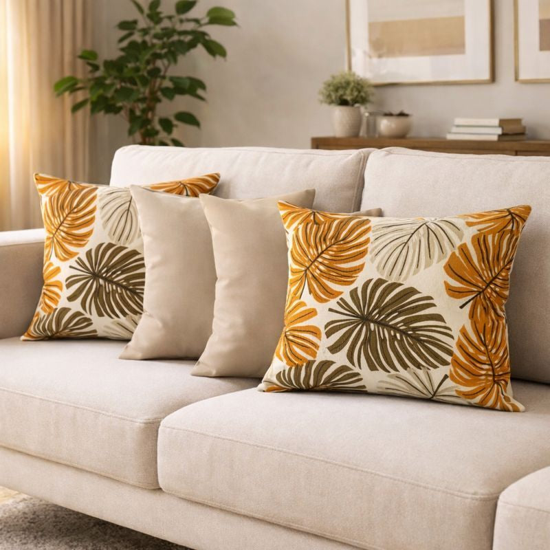 04 Almofadas Cheias Estampadas Modernas Decorativas 50x50 com Enchimento