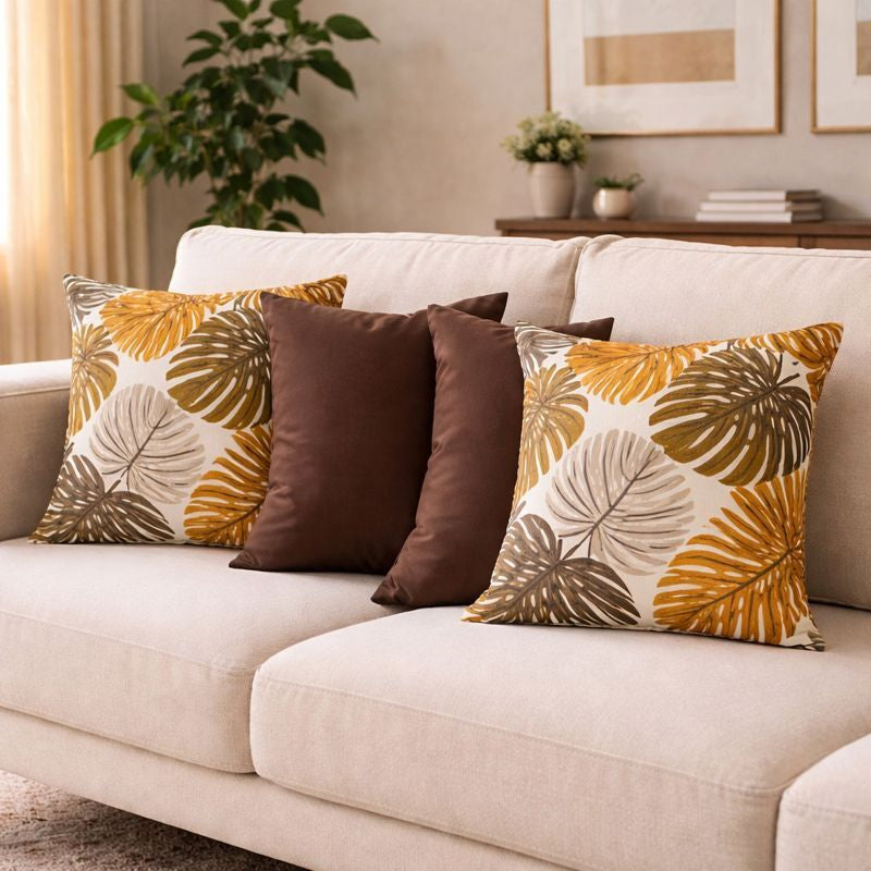 04 Almofadas Cheias Estampadas Modernas Decorativas 50x50 com Enchimento