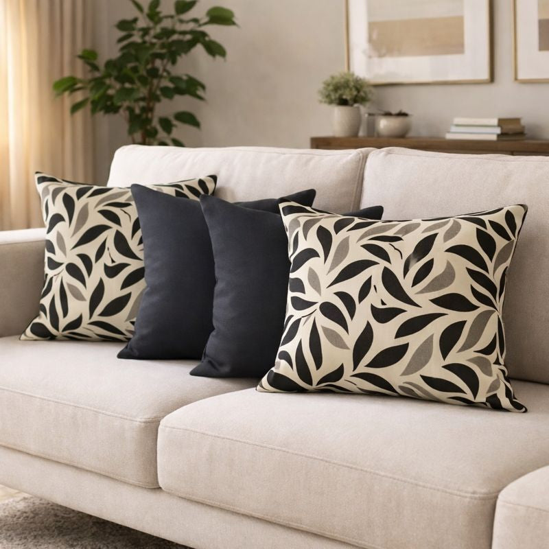 04 Almofadas Cheias Estampadas Modernas Decorativas 50x50 com Enchimento