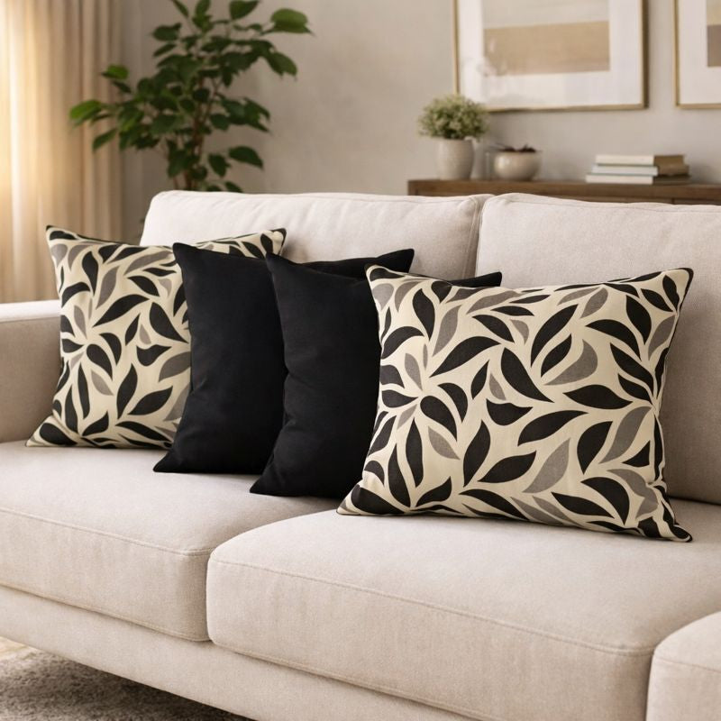 04 Almofadas Cheias Estampadas Modernas Decorativas 50x50 com Enchimento