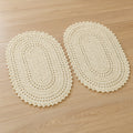 Kit 2 Tapetes de Crochê Oval Artesanal  – Feito à Mão 55x40cm para Sala, Quarto e Cozinha