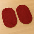 Kit 2 Tapetes de Crochê Oval Artesanal  – Feito à Mão 55x40cm para Sala, Quarto e Cozinha