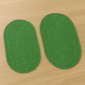 Kit 2 Tapetes de Crochê Oval Artesanal  – Feito à Mão 55x40cm para Sala, Quarto e Cozinha