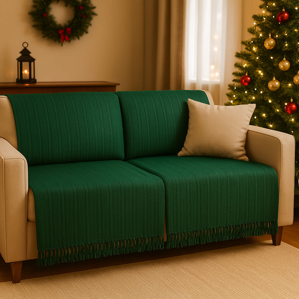 Kit 2 Mantas para Sofá 210x120 Natal – Manta Natalina de Sofá 100% Algodão