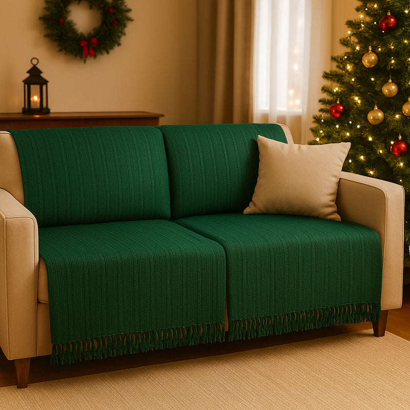 Kit 2 Mantas para Sofá 210x120 Natal – Manta Natalina de Sofá 100% Algodão