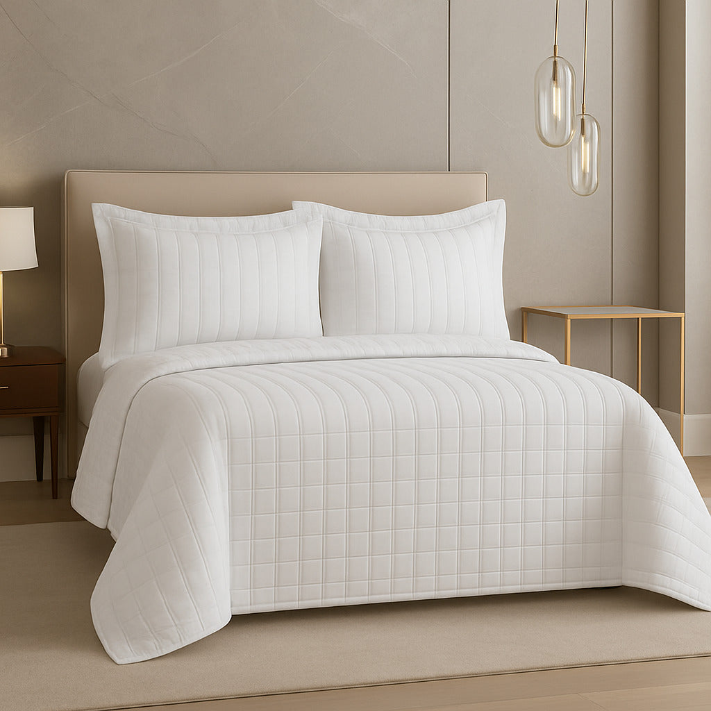 Cobre Leito 300 Fios Dupla Face com Porta Travesseiro – Casal, Queen e King