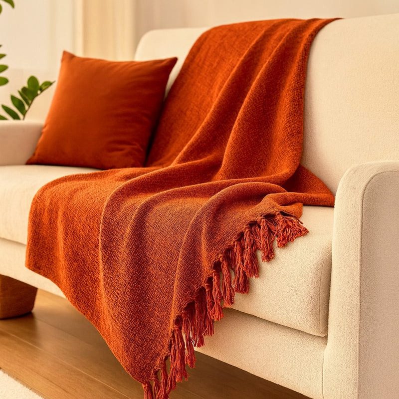 Manta Decorativa e Protetora para Sofá 2,40x1,80m – Elegância e Qualidade Artesanal