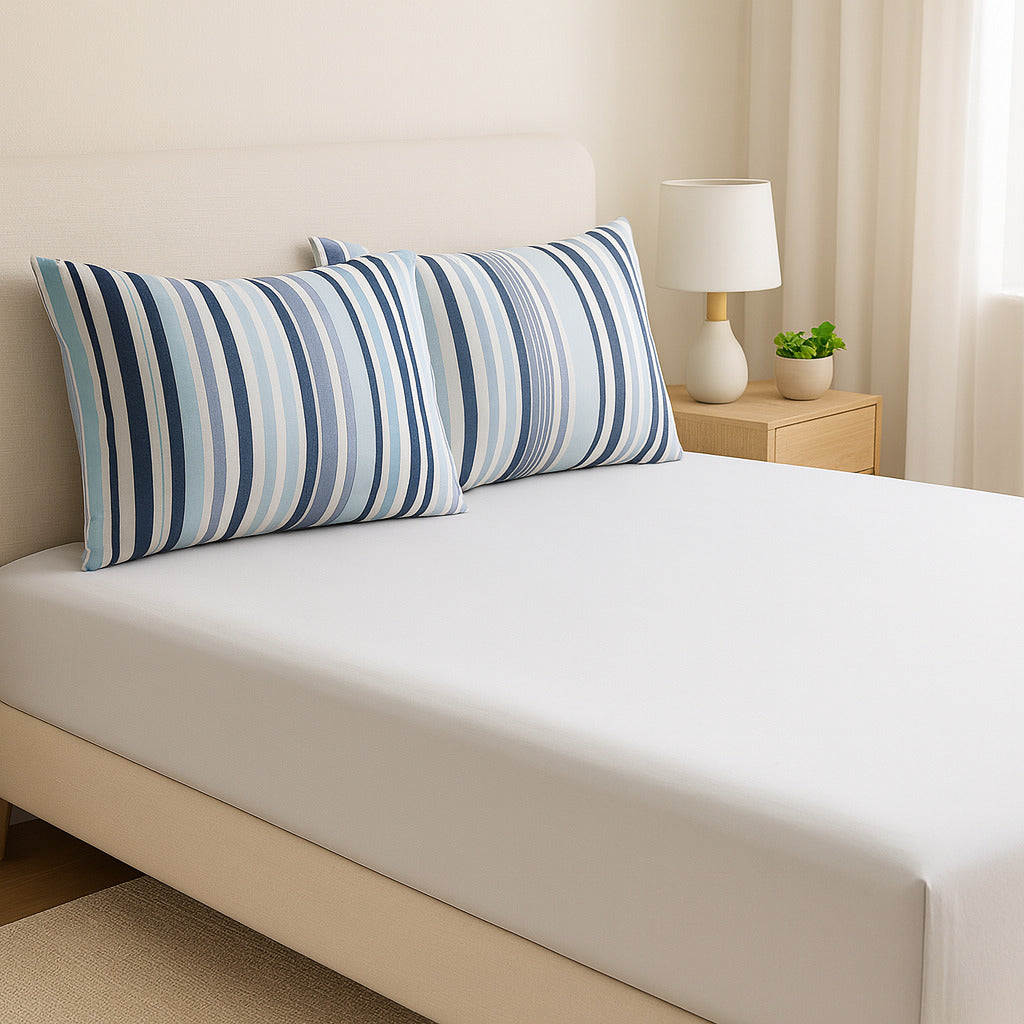 Roupa de Cama Casal/Queen 3 Peças – Jogo de Cama em Malha 100% Algodão com Elástico