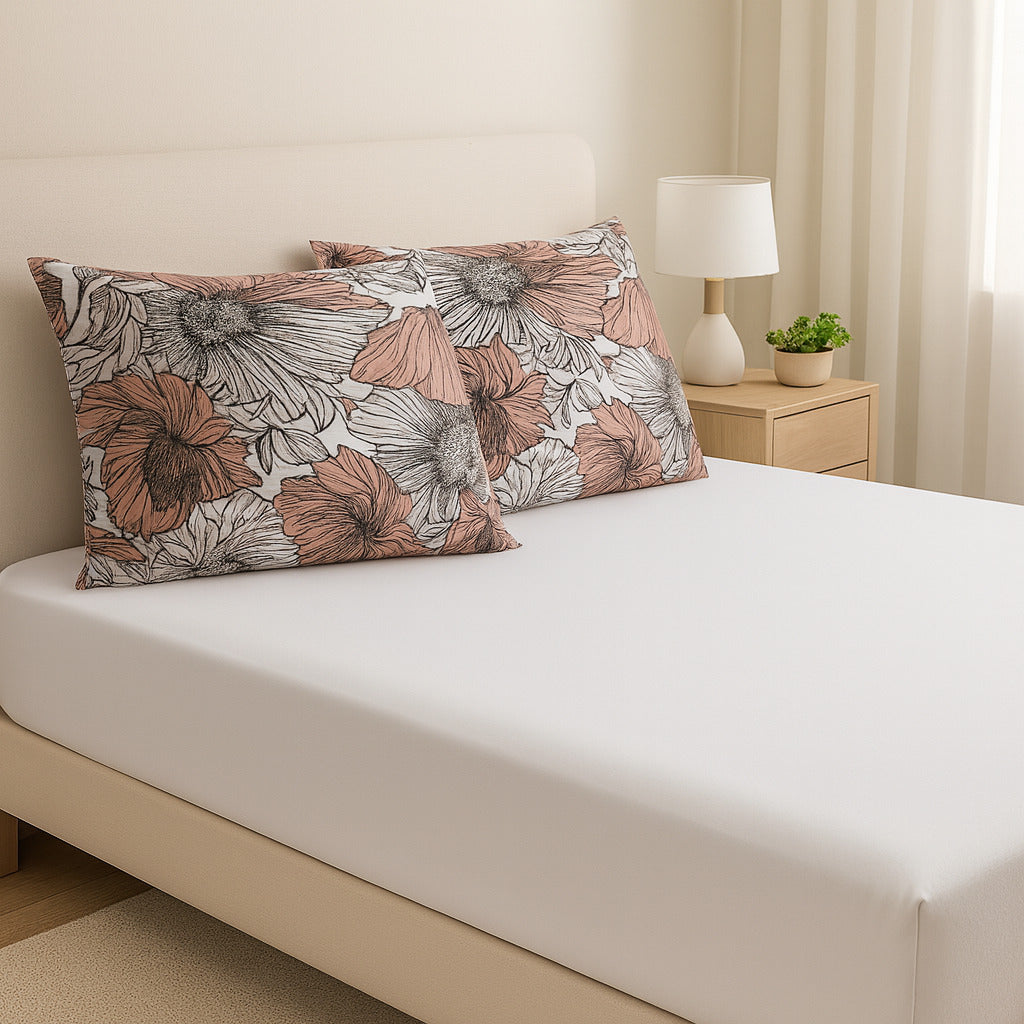 Roupa de Cama Casal/Queen 3 Peças – Jogo de Cama em Malha 100% Algodão com Elástico