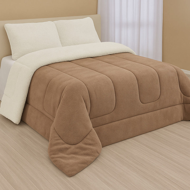 Coberdrom / Cobertor Sherpa Edredom Casal Queen – Toque Macio e Aconchegante