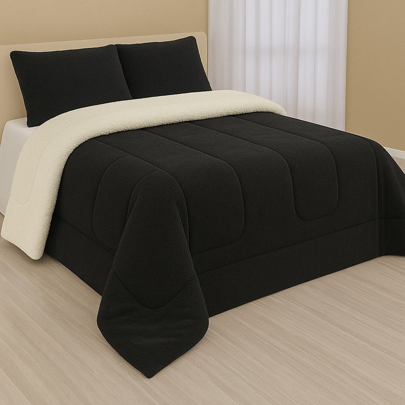 Coberdrom / Cobertor Sherpa Edredom Casal Queen – Toque Macio e Aconchegante