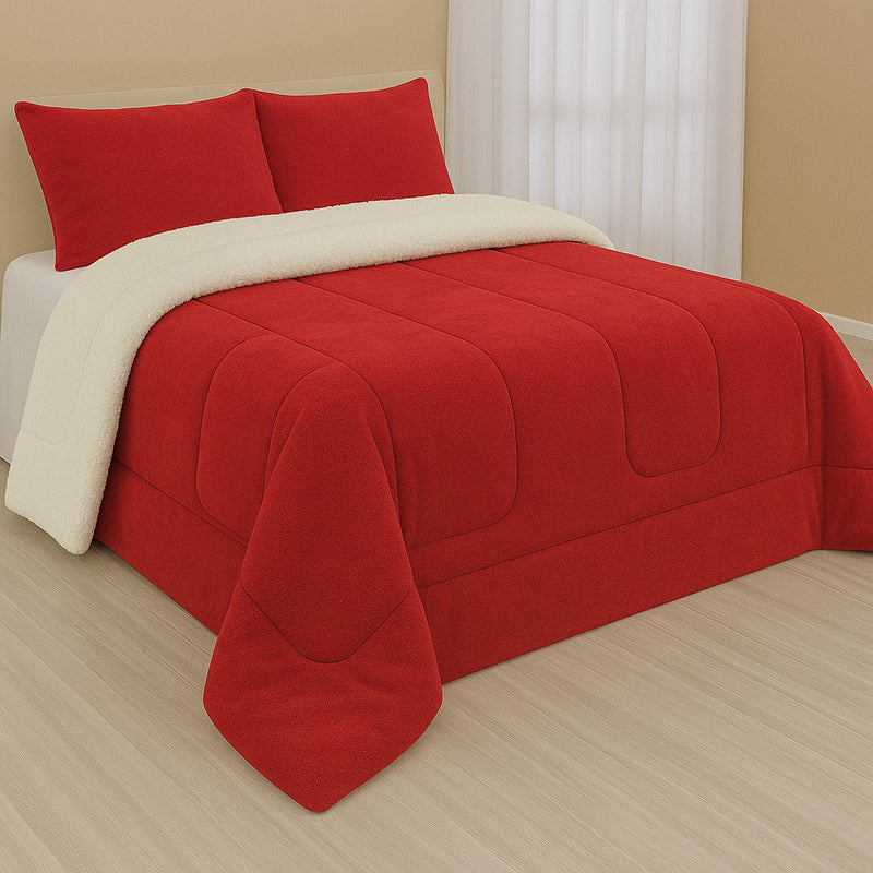 Coberdrom / Cobertor Sherpa Edredom Casal Queen – Toque Macio e Aconchegante