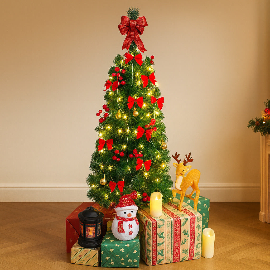 Árvore de Natal 1,2m com Decorações Luxuosas e Sofisticadas – Conjunto Completo