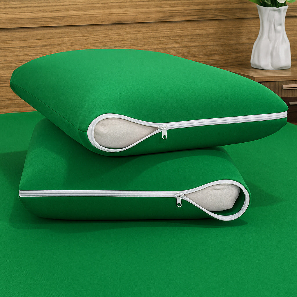 Kit Fronhas Avulsas Protetoras para Travesseiro 50x70 – Capa com Zíper em Malha Gel Antialérgica