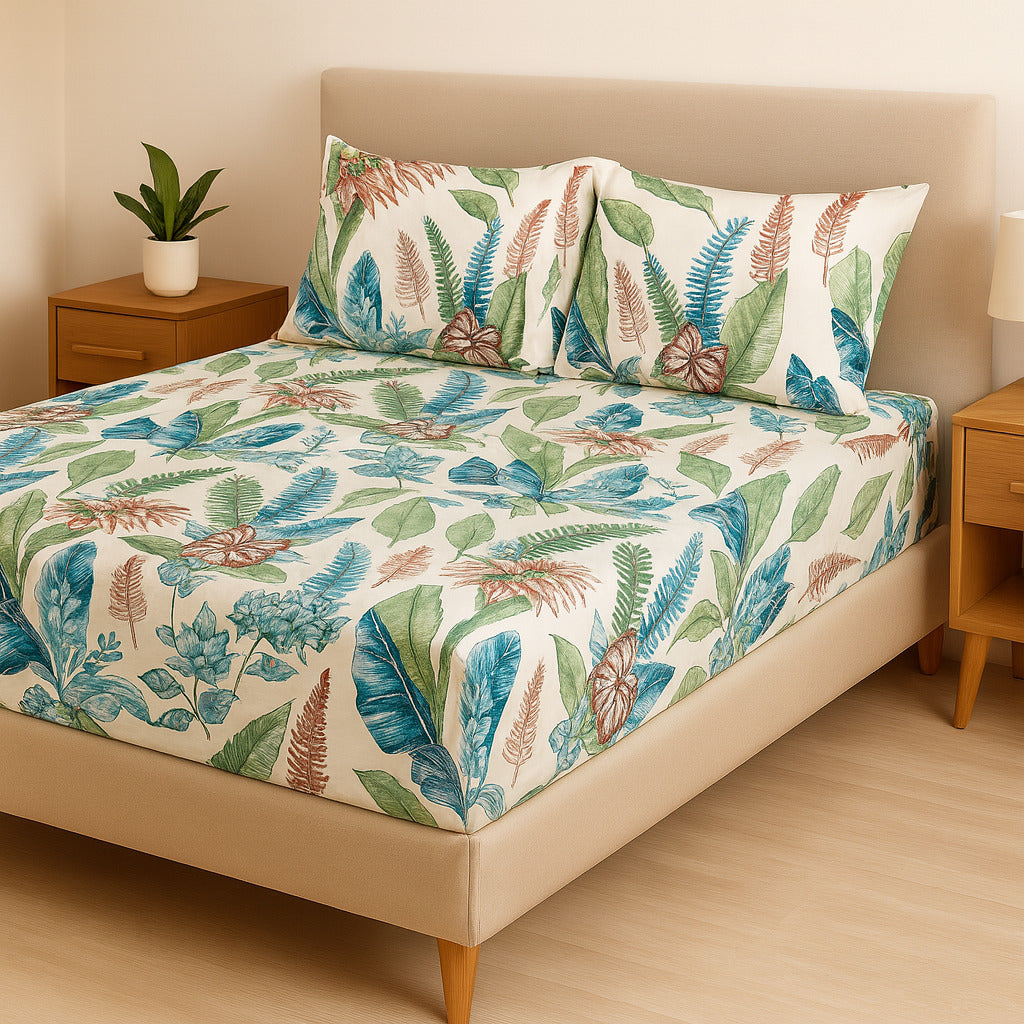 Jogo de Cama Casal 3 Peças Micropercal Premium – Lençol com Elástico e Fronhas