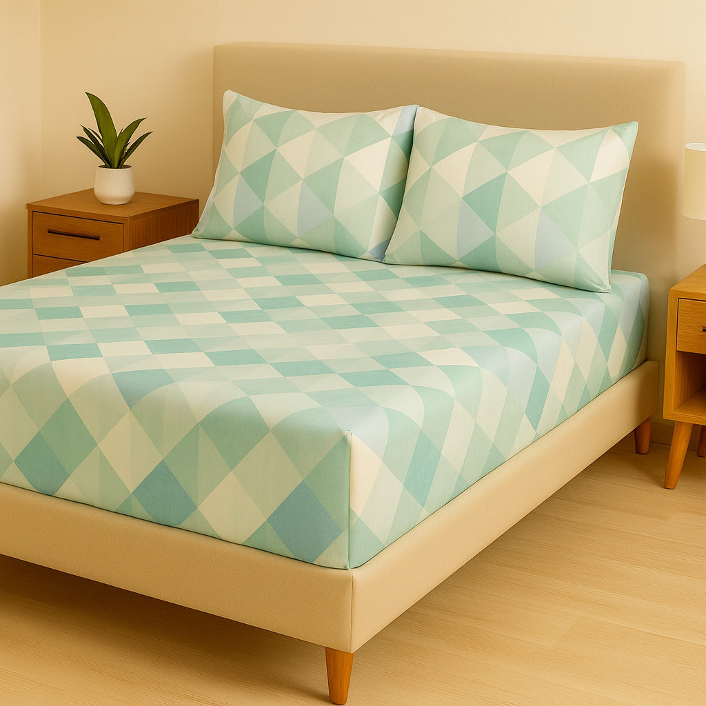 Jogo de Cama Casal 3 Peças Micropercal Premium – Lençol com Elástico e Fronhas