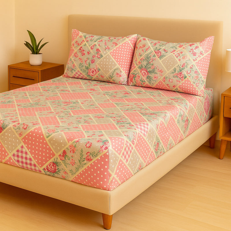 Jogo de Cama Casal 3 Peças Micropercal Premium – Lençol com Elástico e Fronhas