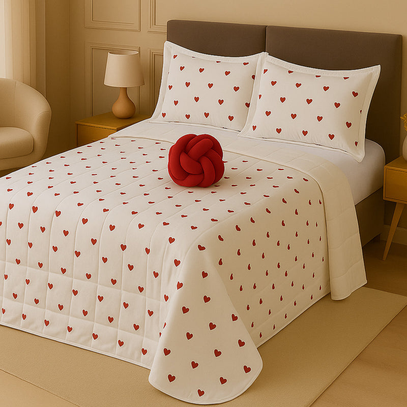 Kit Colcha Cobre Leito Casal Padrão Dupla Face Elegance Algodão Percal 180 Fios – Toque Macio e Conforto Premium