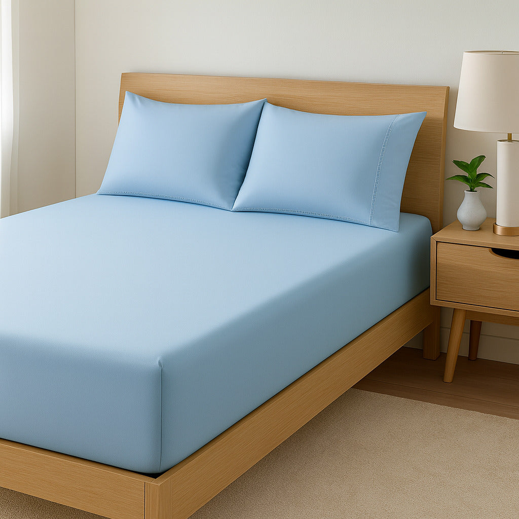 Jogo de Cama Casal e Queen Percal 400 Fios – Jogo de Lençol Macio com Fronhas