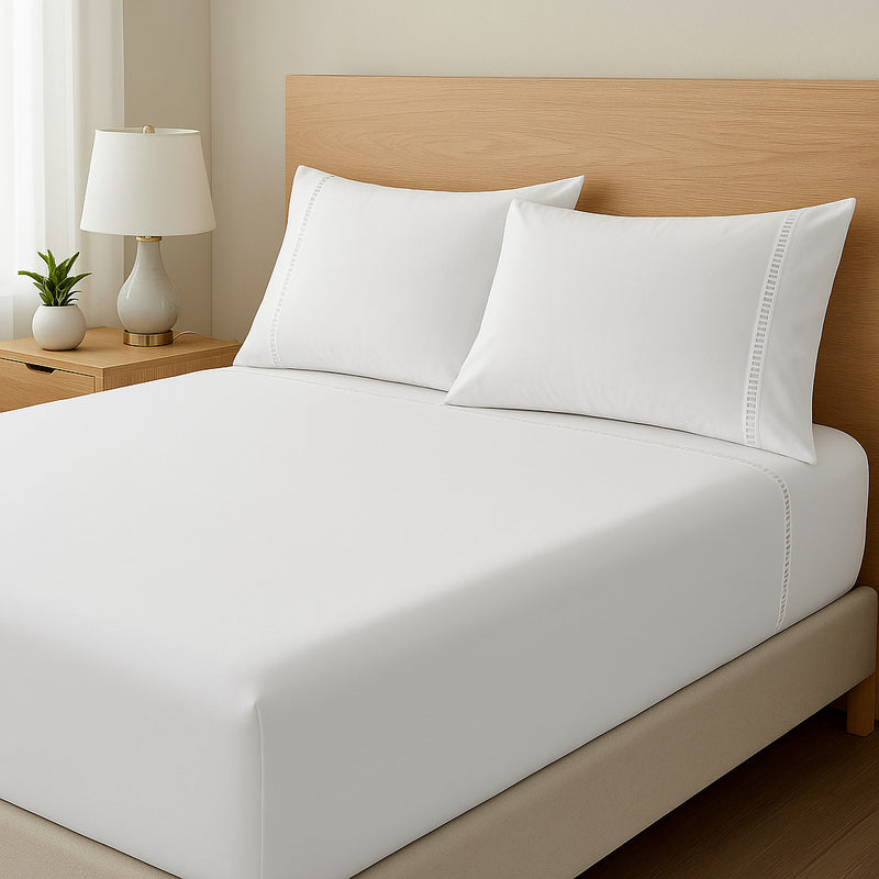 Jogo de Cama Casal e Queen Percal 400 Fios – Jogo de Lençol Macio com Fronhas