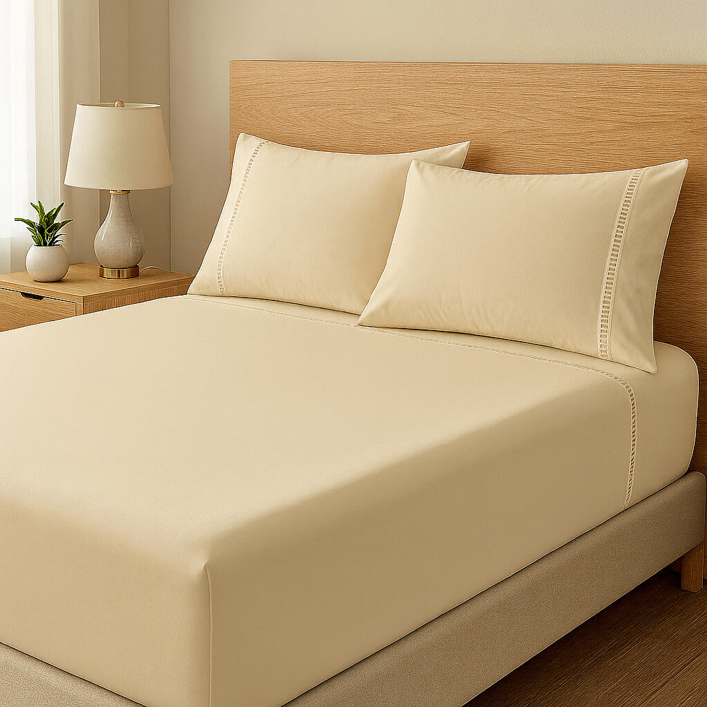 Jogo de Cama Casal e Queen Percal 400 Fios – Jogo de Lençol Macio com Fronhas