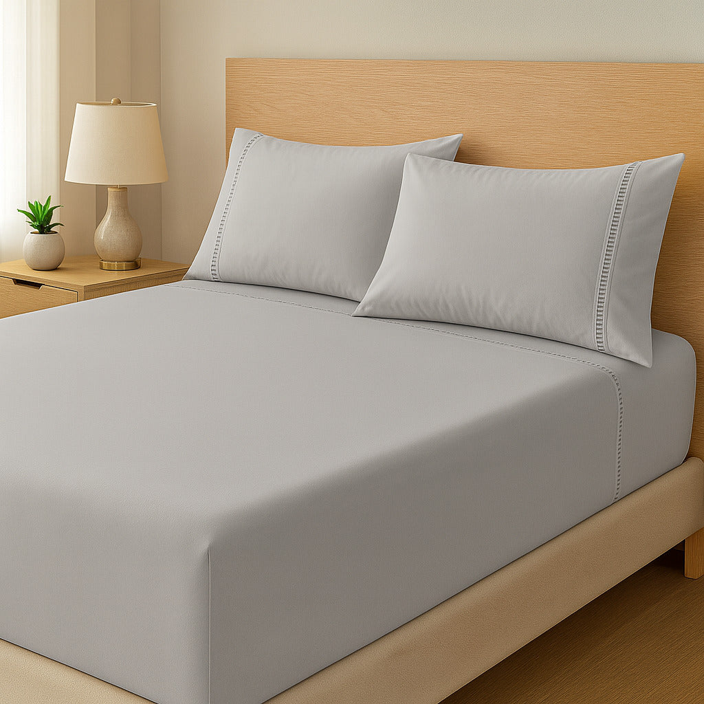 Jogo de Cama Casal e Queen Percal 400 Fios – Jogo de Lençol Macio com Fronhas