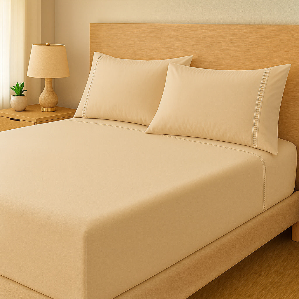 Jogo de Cama Casal e Queen Percal 400 Fios – Jogo de Lençol Macio com Fronhas