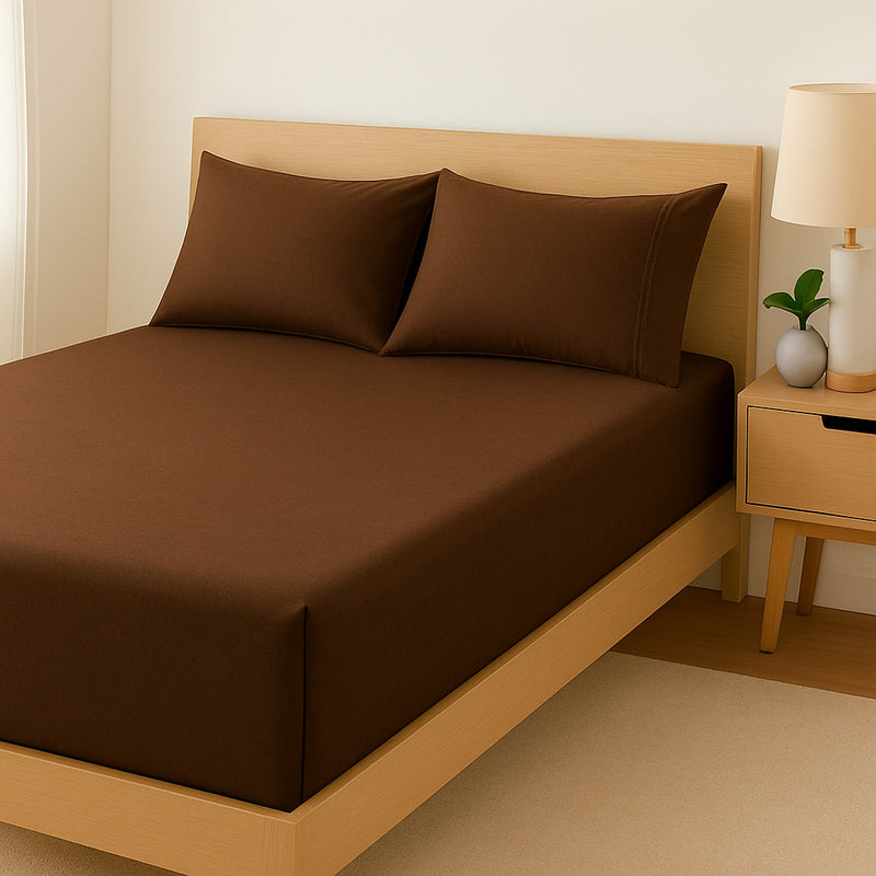 Jogo de Cama Casal e Queen Percal 400 Fios – Jogo de Lençol Macio com Fronhas