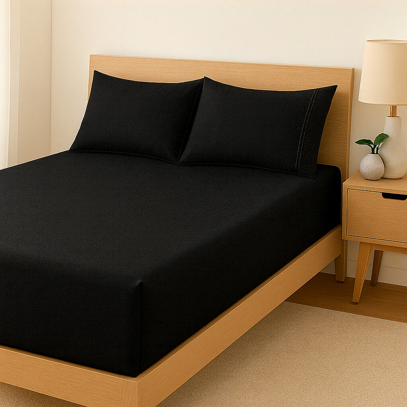 Jogo de Cama Casal e Queen Percal 400 Fios – Jogo de Lençol Macio com Fronhas