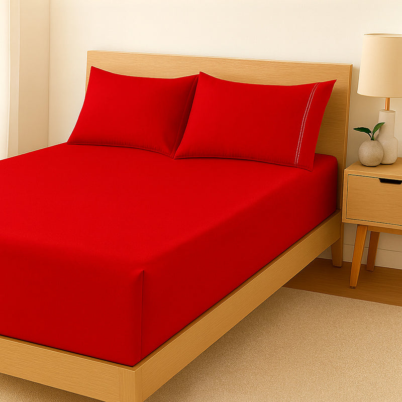 Jogo de Cama Casal e Queen Percal 400 Fios – Jogo de Lençol Macio com Fronhas