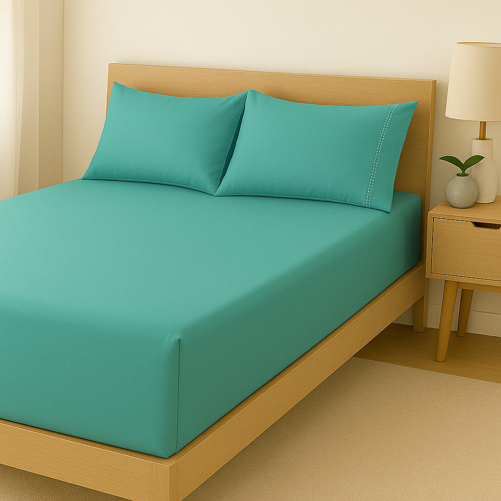 Jogo de Cama Casal e Queen Percal 400 Fios – Jogo de Lençol Macio com Fronhas