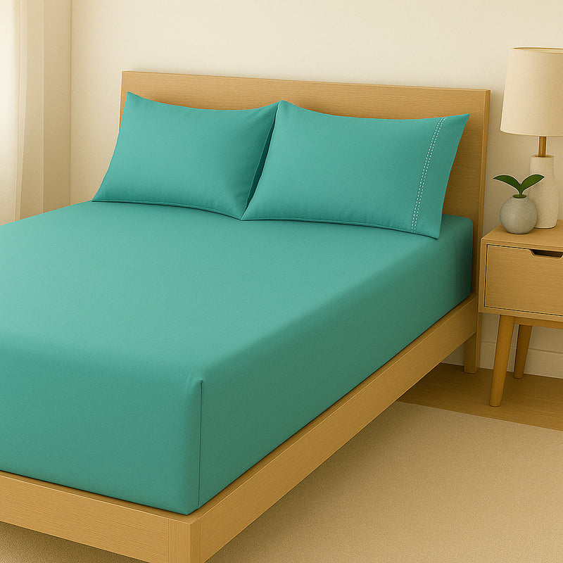 Jogo de Cama Casal e Queen Percal 400 Fios – Jogo de Lençol Macio com Fronhas