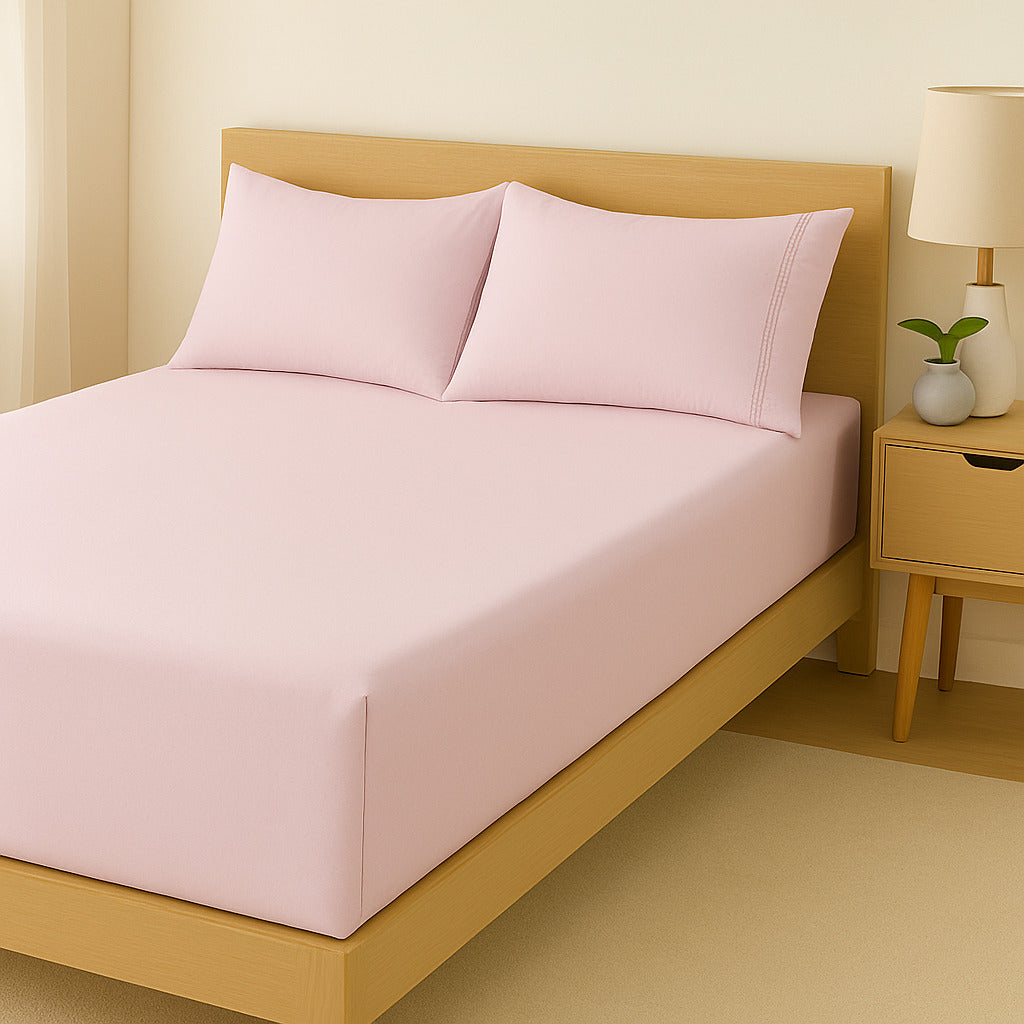 Jogo de Cama Casal e Queen Percal 400 Fios – Jogo de Lençol Macio com Fronhas