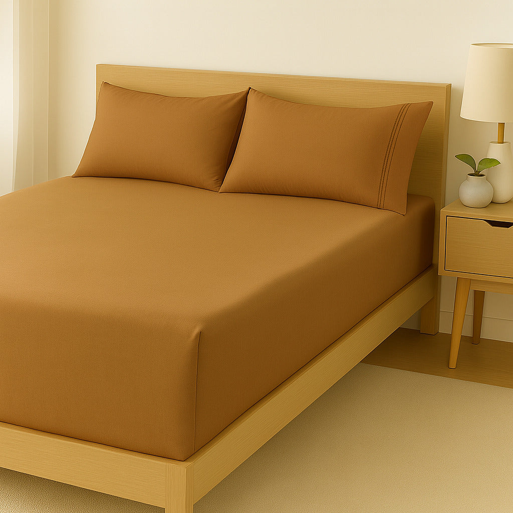 Jogo de Cama Casal e Queen Percal 400 Fios – Jogo de Lençol Macio com Fronhas