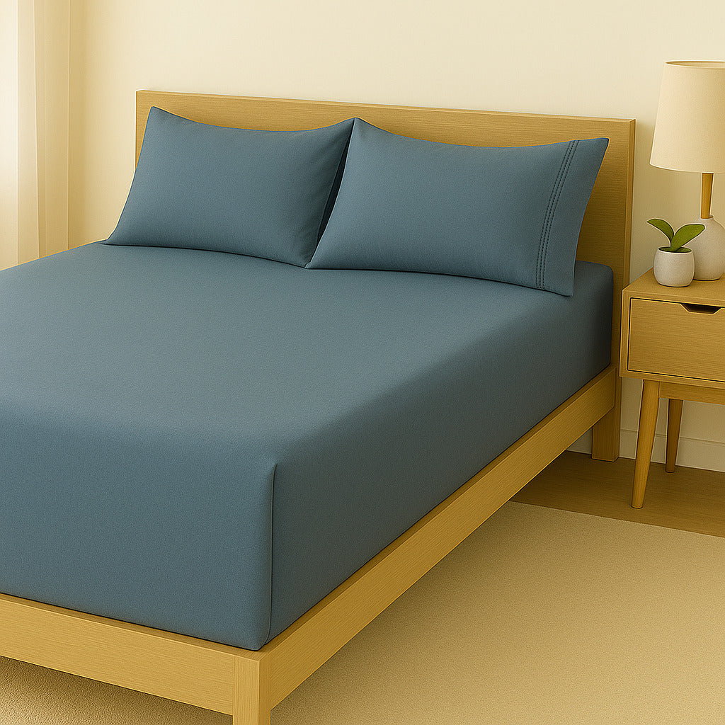 Jogo de Cama Casal e Queen Percal 400 Fios – Jogo de Lençol Macio com Fronhas
