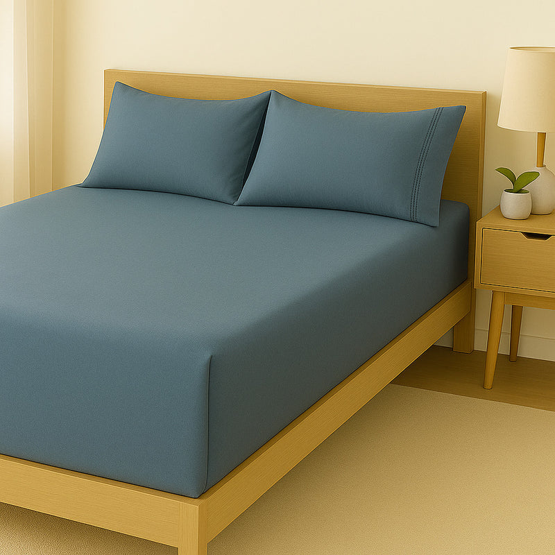 Jogo de Cama Casal e Queen Percal 400 Fios – Jogo de Lençol Macio com Fronhas