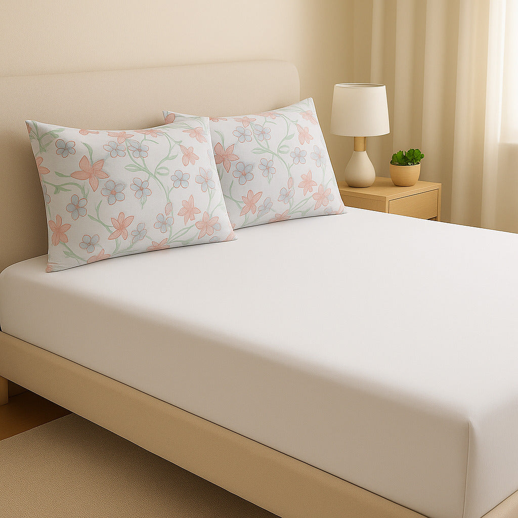 Roupa de Cama Casal/Queen 3 Peças – Jogo de Cama em Malha 100% Algodão com Elástico