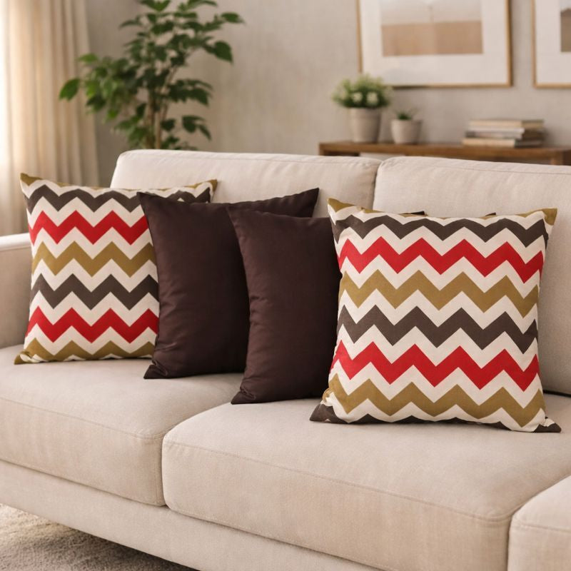 Kit 4 Almofadas Decorativas Estampadas Modernas 50x50 com Enchimento Incluso