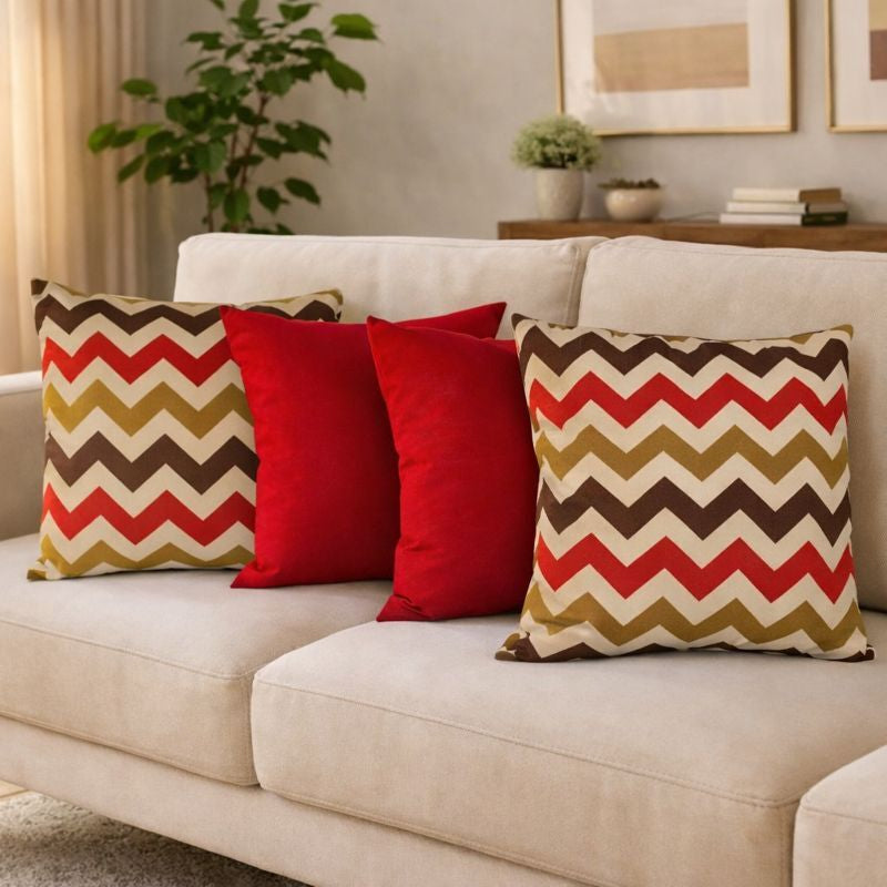 Kit 4 Almofadas Decorativas Estampadas Modernas 50x50 com Enchimento Incluso