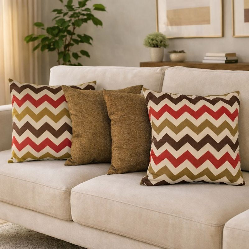 Kit 4 Almofadas Decorativas Estampadas Modernas 50x50 com Enchimento Incluso